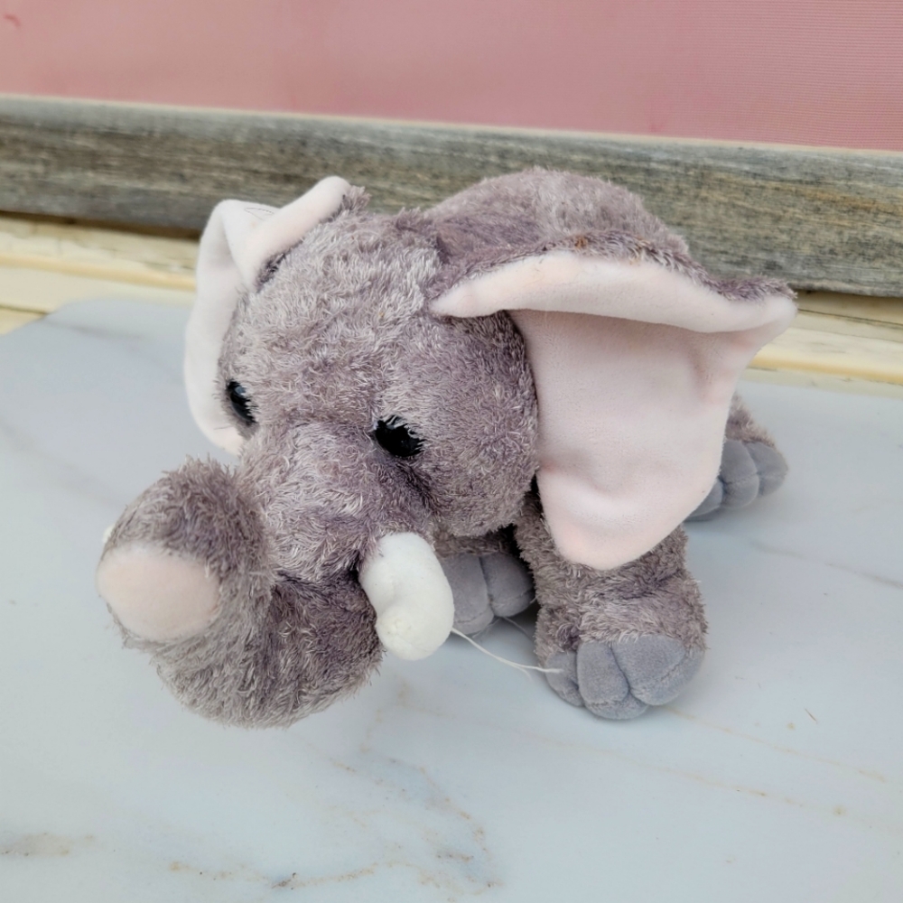 Aurora Elephant Plush Stuffed Animal Toy Gray & Pink